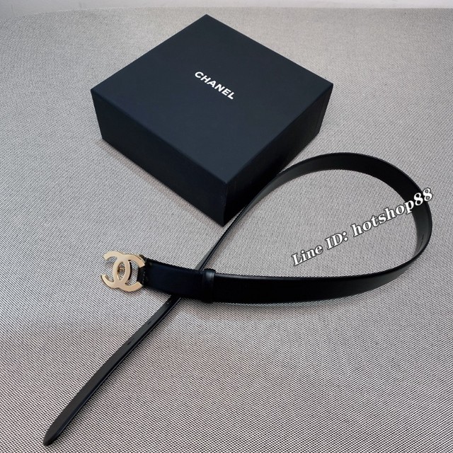 Chanel經典女士皮帶 香奈兒雙C字母雙腰帶衿皮帶鑽腰帶  jjp2423